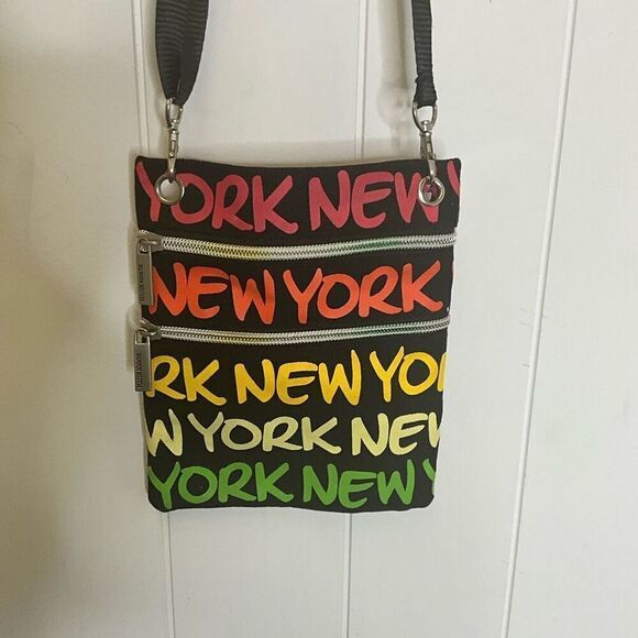 Robin Ruth New York Black All Over Print Purse Cross Body Hand Bag - Picture 1 of 6